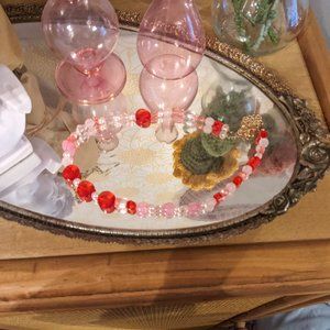 Urban Outfitters Red Bead Choker Necklace